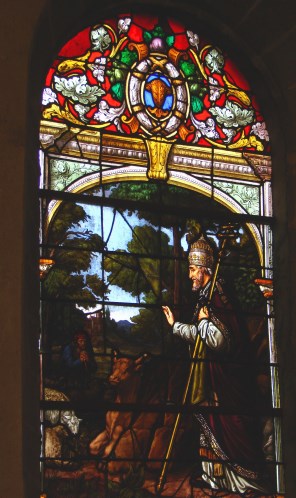 질병으로부터 가축을 보호하는 교황 성 고르넬리오_photo by Vassil_in the Church of Saint-Cornely in Carnac_France.jpg